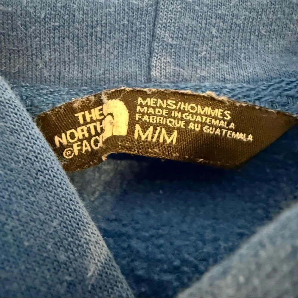The North Face Blue Logo Hoodie Pullover Fleece Mens Medium - Picture 2 of 13